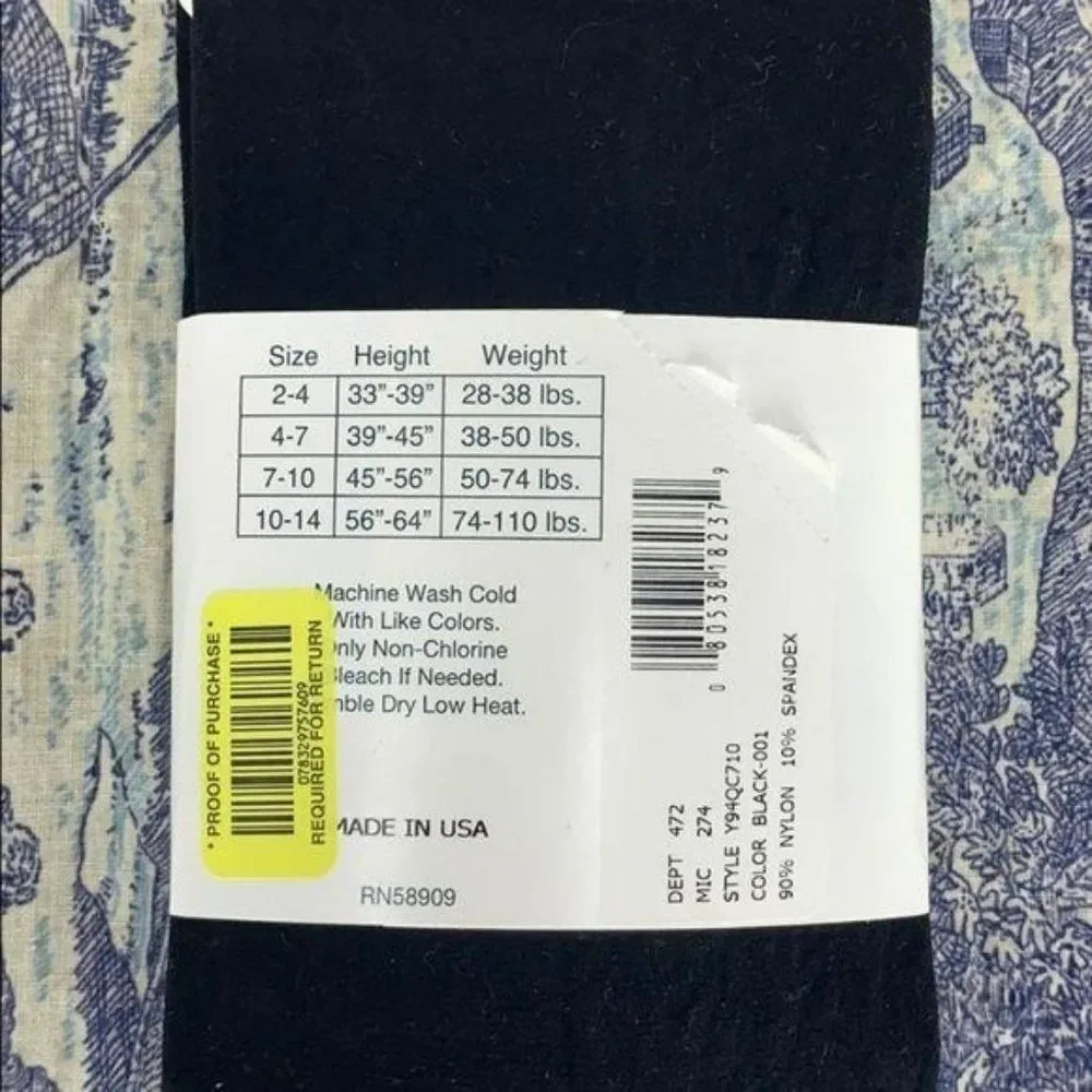Copper Key 2 Pair Opaque Black Tights Girls‎ Size 10-14